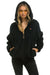 TEDDY APRES HOODED HALF ZIP JACKET - BLACK Women's Outerwear Aviator Nation 