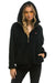 TEDDY UNISEX HOODED HALF ZIP JACKET - BLACK Women's Outerwear Aviator Nation 