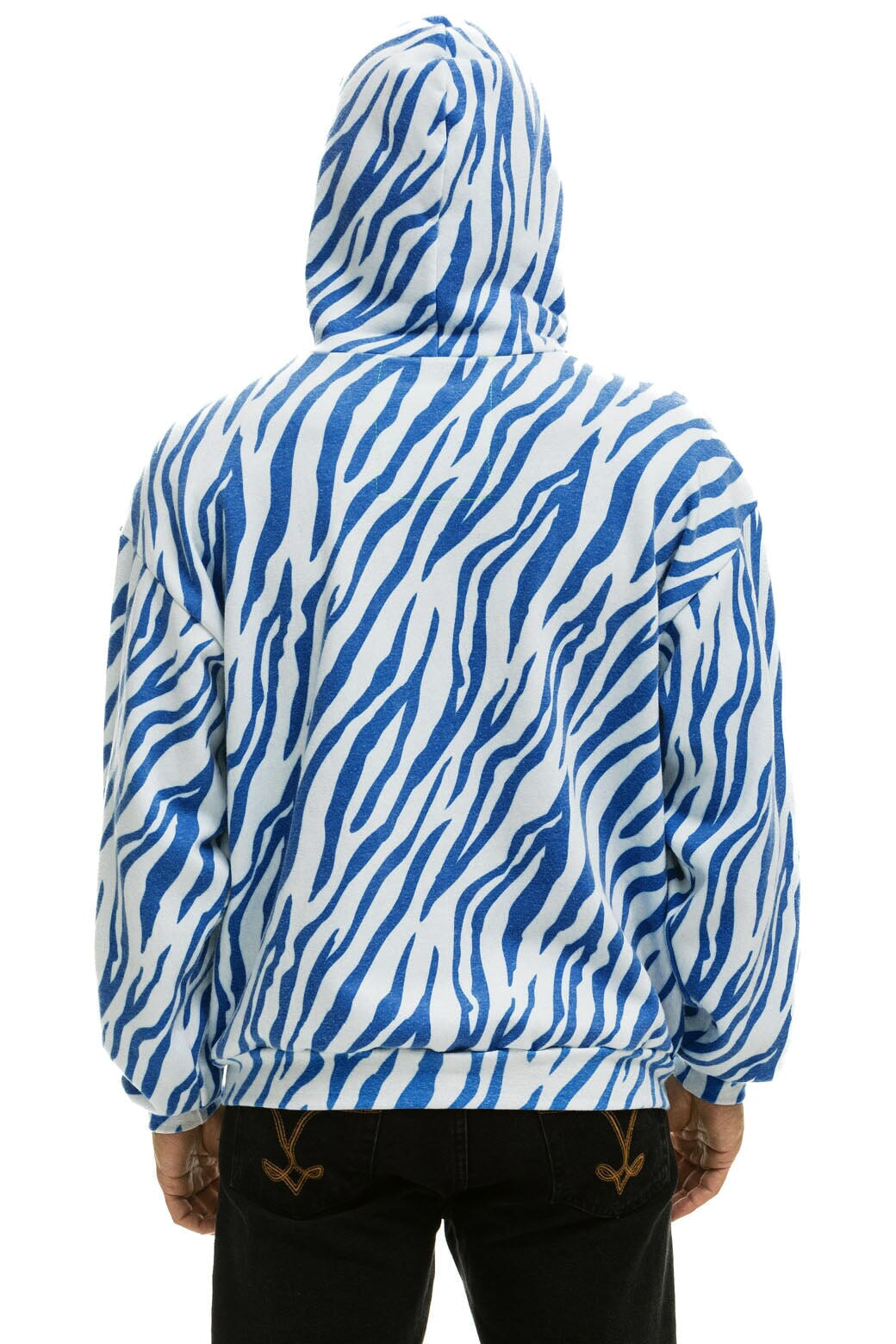 TIGER RELAXED ZIP HOODIE WITH POCKETS - BLUE TIGER Hoodie Aviator Nation 