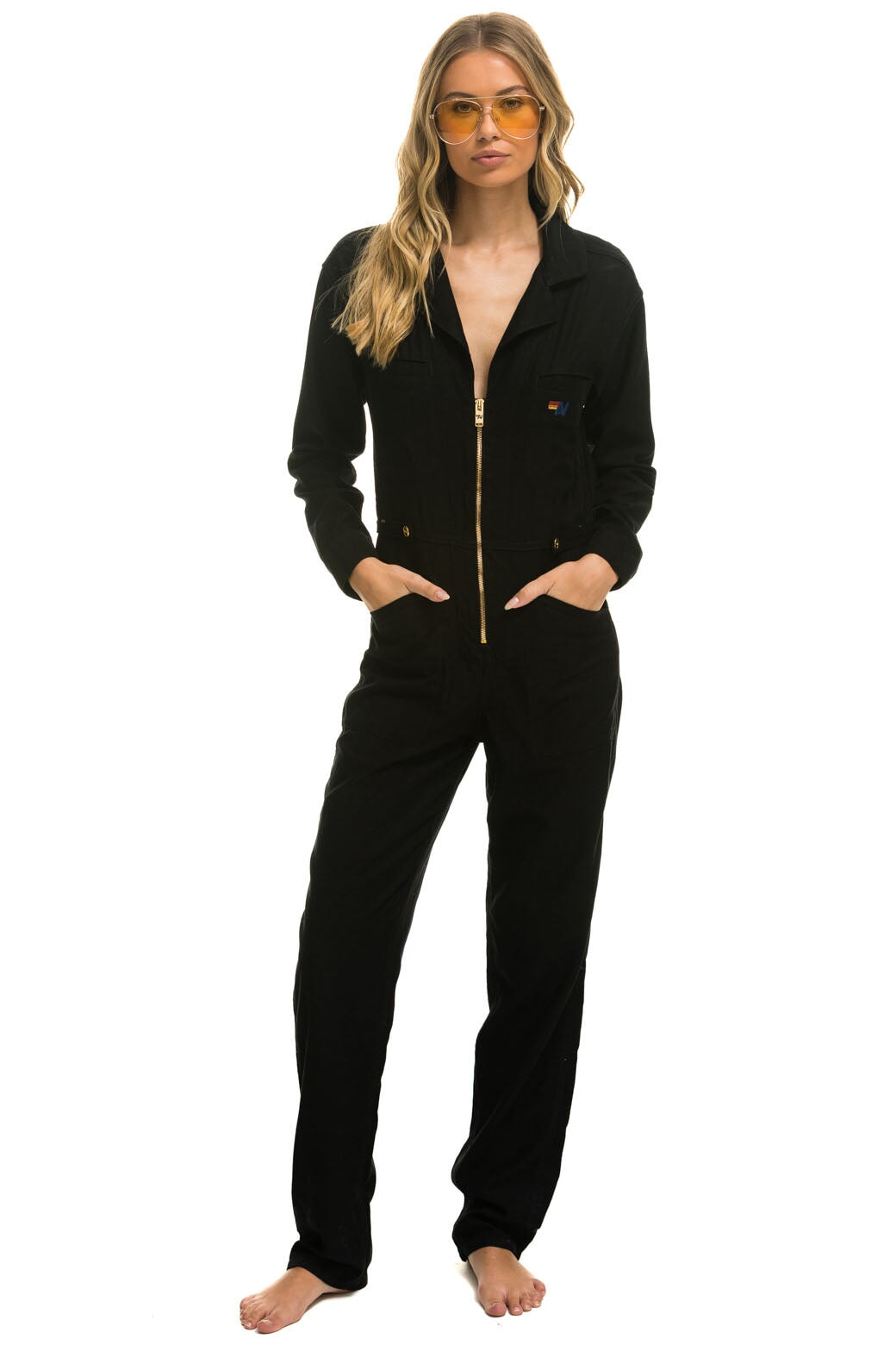 UNISEX TWILL FLIGHT SUIT - BLACK Flight Suit Aviator Nation 