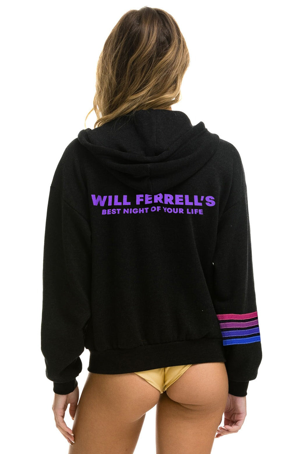 WILL FERRELL 2023 RELAXED ZIP HOODIE - BLACK - Aviator Nation