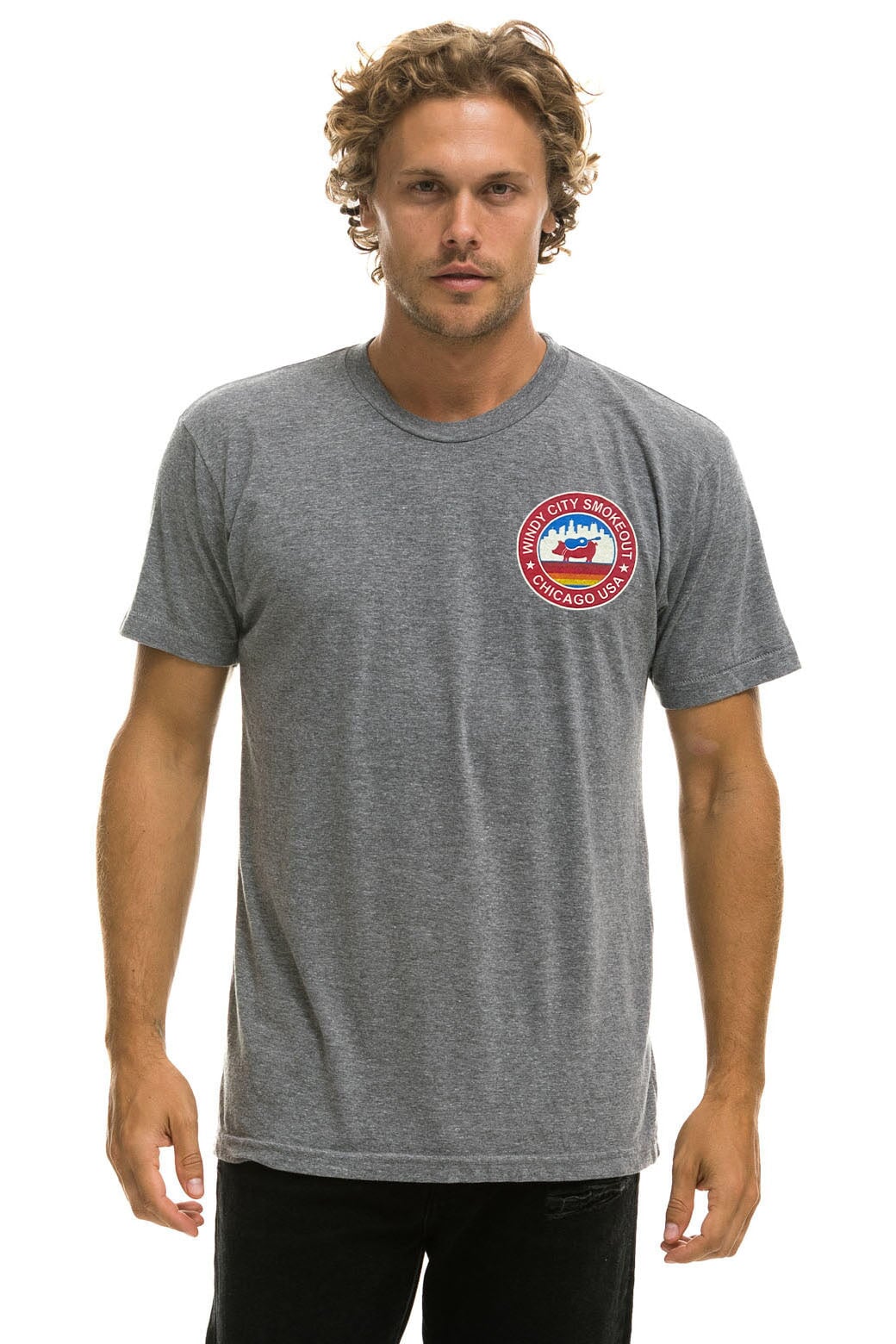 WINDY CITY SMOKEOUT 2023 TEE - HEATHER GREY Tees Aviator Nation 