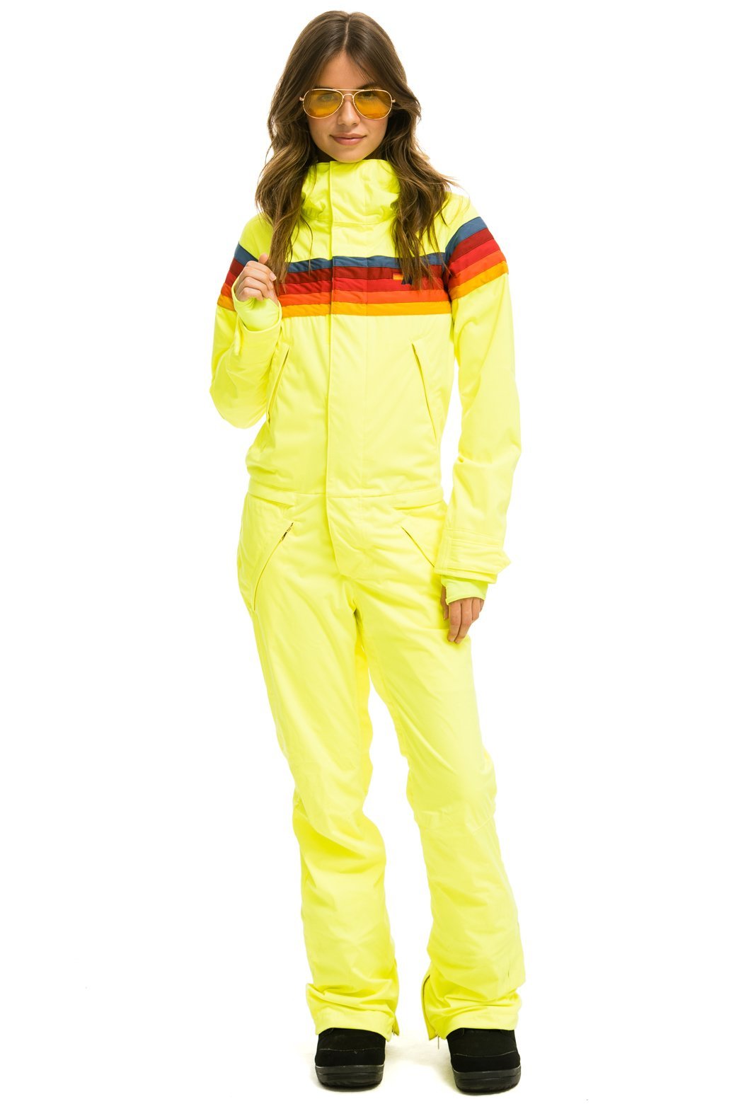 WOMEN&#39;S 3 LAYER POWDER SUIT - NEON YELLOW Jacket Aviator Nation 