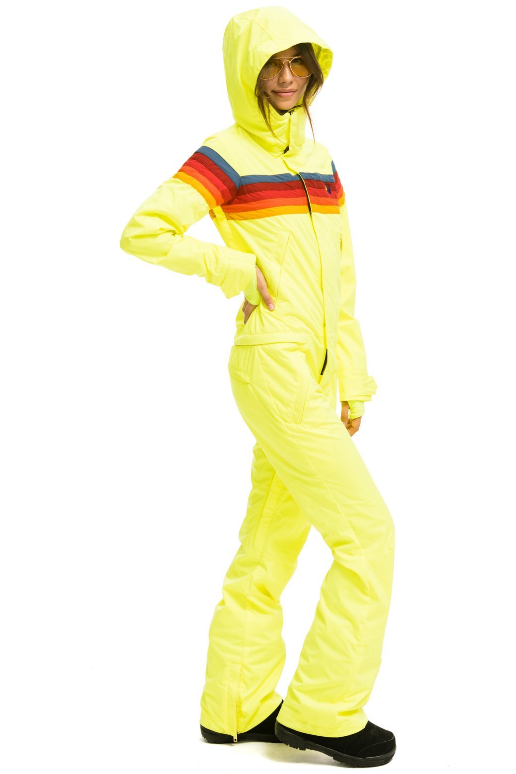 WOMEN'S 3 LAYER POWDER SUIT - NEON YELLOW Jacket Aviator Nation 