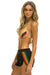 WOMEN'S 5 STRIPE FLEX BOARD SHORTS - BLACK // RAINBOW Women's Shorts Aviator Nation 