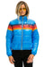 WOMEN'S 5 STRIPE LUXE APRES PUFFER JACKET - GLOSSY BLUE Jacket Aviator Nation 