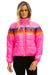 WOMEN'S 5 STRIPE LUXE APRES PUFFER JACKET - GLOSSY NEON PINK Jacket Aviator Nation 