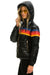 WOMEN'S 5 STRIPE LUXE TREKKER JACKET - GLOSSY BLACK Jacket Aviator Nation 