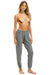 WOMEN'S 5 STRIPE SWEATPANTS - HEATHER GREY // BLUE Womens Sweatpants Aviator Nation 