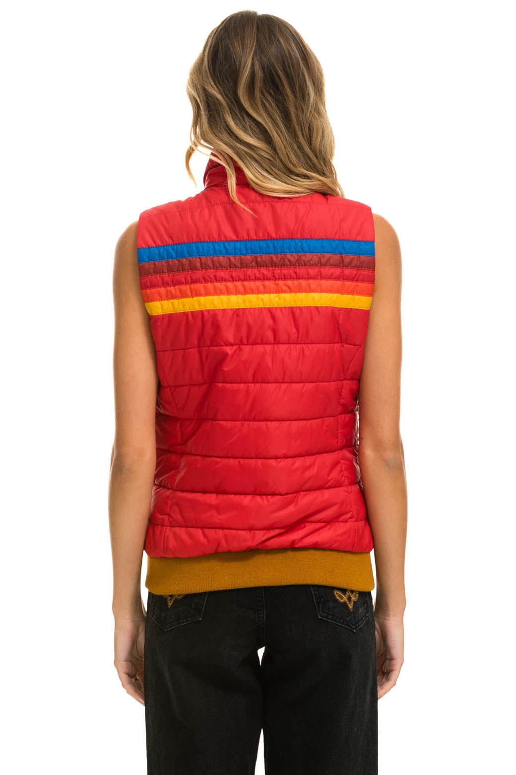 WOMEN'S 5 STRIPE VEST - CHERRY Women's Vest Aviator Nation 