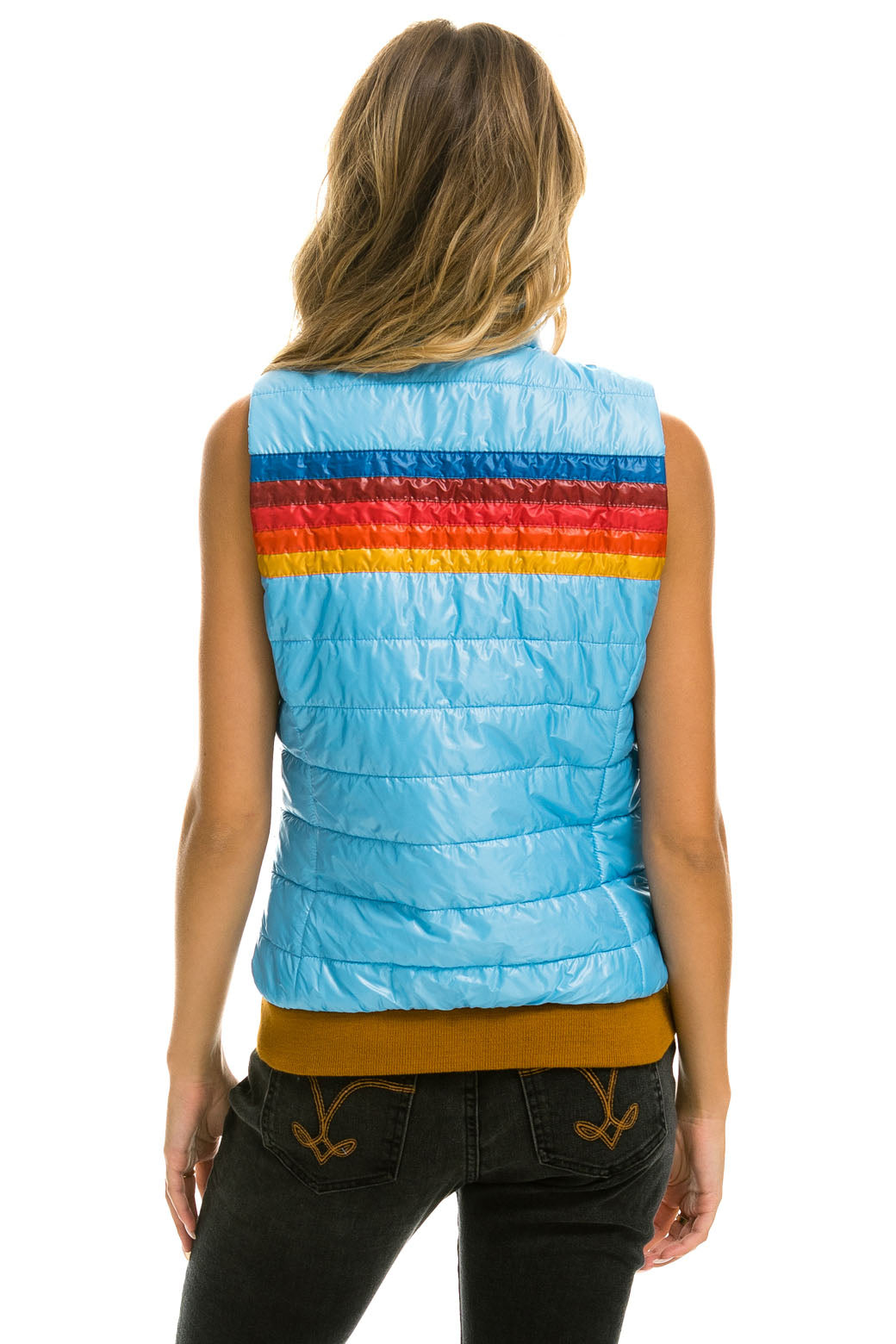 WOMEN'S 5 STRIPE VEST - GLOSSY SKY Vest Aviator Nation 