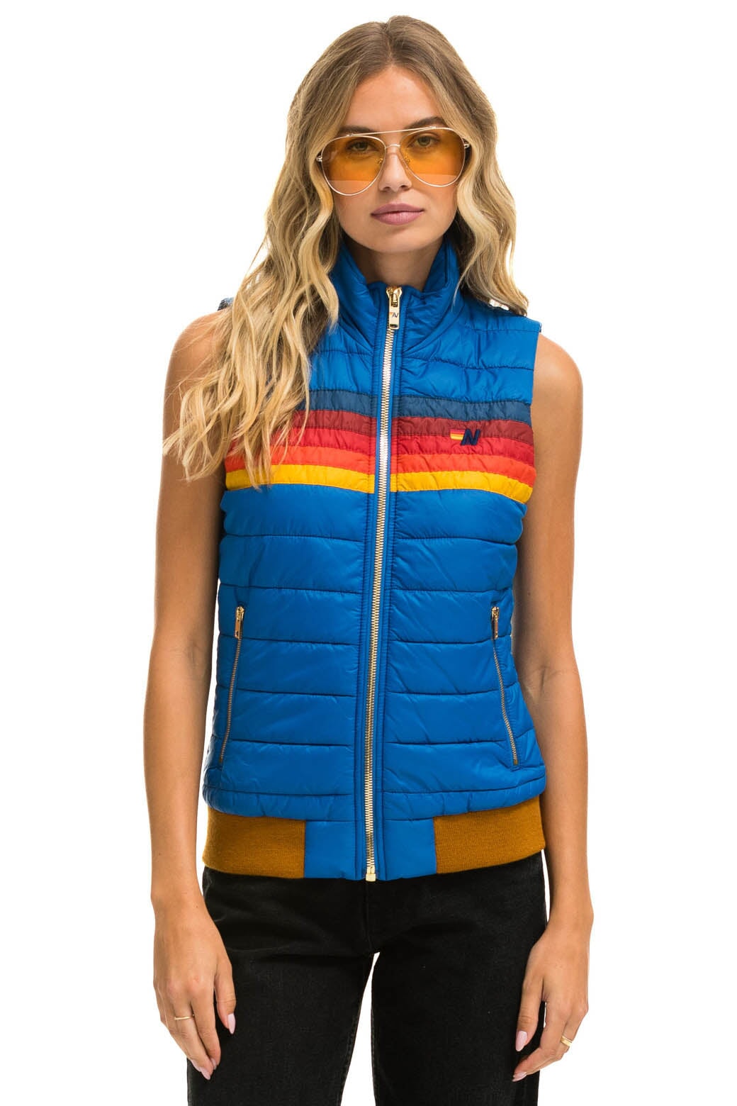 WOMEN&#39;S 5 STRIPE VEST - SNORKEL BLUE Women&#39;s Vest Aviator Nation 