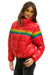 WOMEN'S 6 STRIPE LUXE APRES PUFFER JACKET - GLOSSY CHERRY Jacket Aviator Nation 