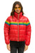 WOMEN'S 6 STRIPE LUXE APRES PUFFER JACKET - GLOSSY CHERRY Jacket Aviator Nation 