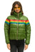 WOMEN'S 6 STRIPE LUXE APRES PUFFER JACKET - GLOSSY GARDEN GREEN Jacket Aviator Nation 