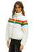 WOMEN'S 6 STRIPE LUXE APRES PUFFER JACKET - GLOSSY WHITE Jacket Aviator Nation 