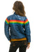 WOMEN'S 6 STRIPE RAINBOW SLEEVE JACKET - GLOSSY DEEP BLUE Jacket Aviator Nation 