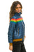 WOMEN'S 6 STRIPE RAINBOW SLEEVE JACKET - GLOSSY DEEP BLUE Jacket Aviator Nation 