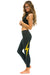 WOMEN'S BOLT CROP LEGGINGS - CHARCOAL // GOLD BOLT Leggings Aviator Nation 