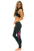 WOMEN'S BOLT FULL LENGTH LEGGINGS - CHARCOAL // MAGENTA BOLT Leggings Aviator Nation 