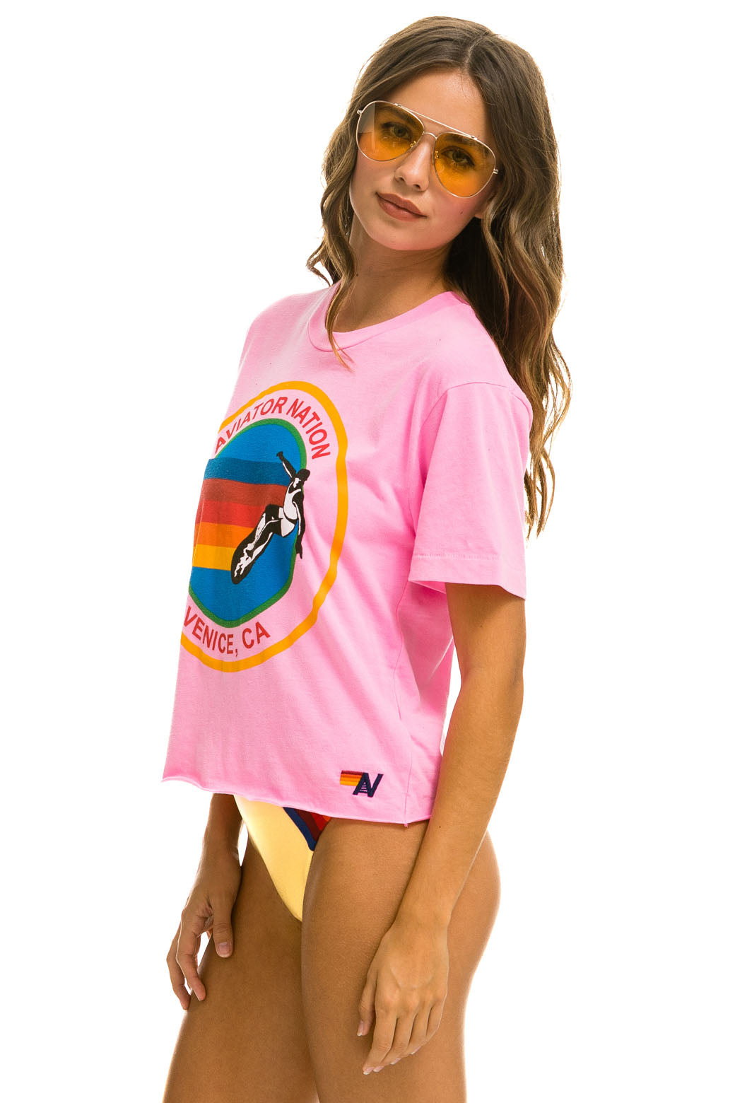 Kid's Aviator Nation Tee - Neon Pink 2