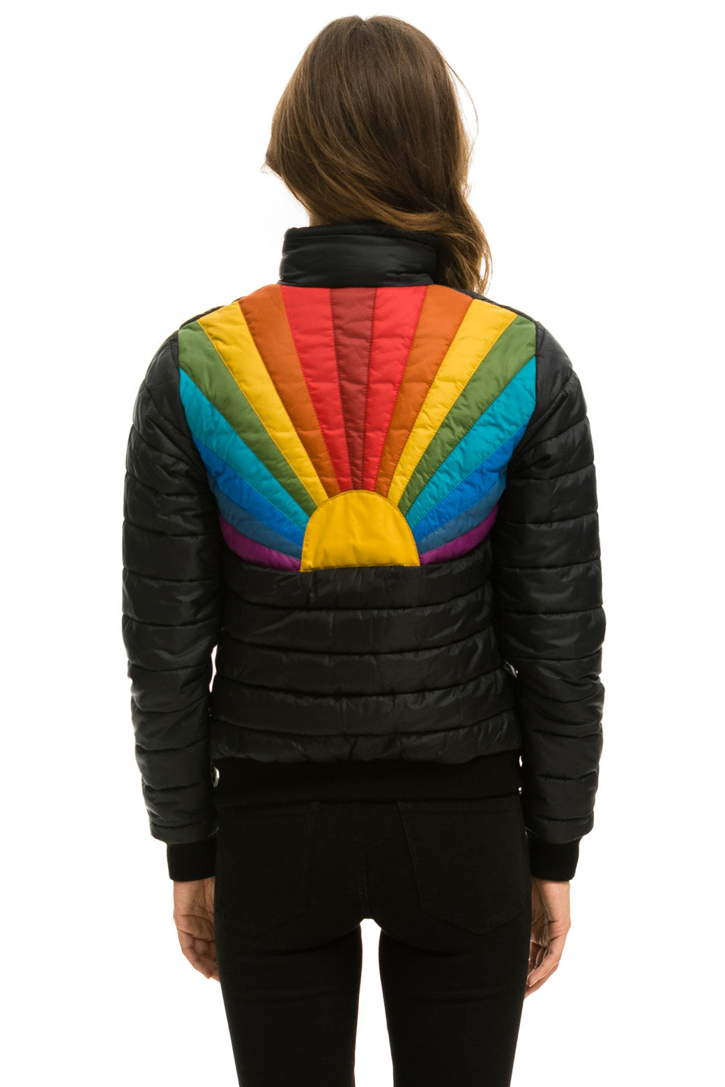 WOMEN&#39;S SUNBURST JACKET - GLOSSY BLACK Jacket Aviator Nation 