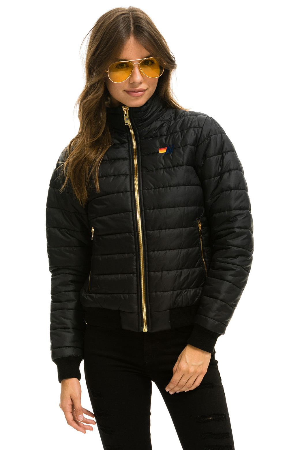 WOMEN'S SUNBURST JACKET - GLOSSY BLACK Jacket Aviator Nation 