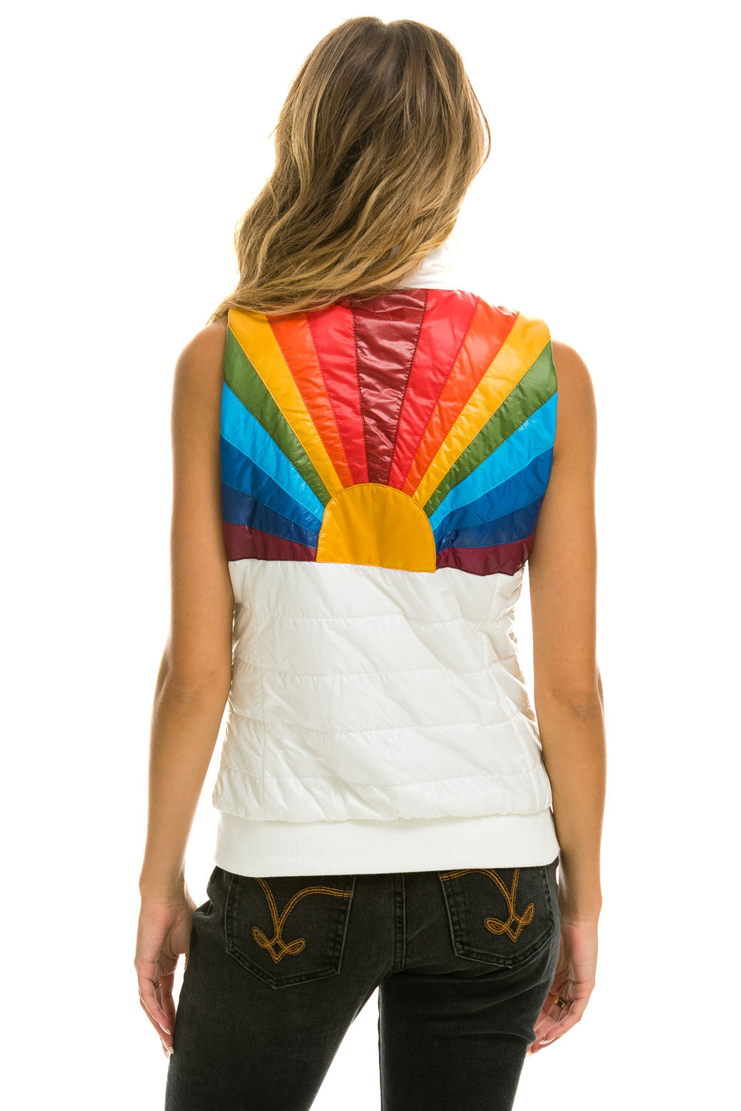 SUNBURST VEST GLOSSY WHITE Aviator Nation